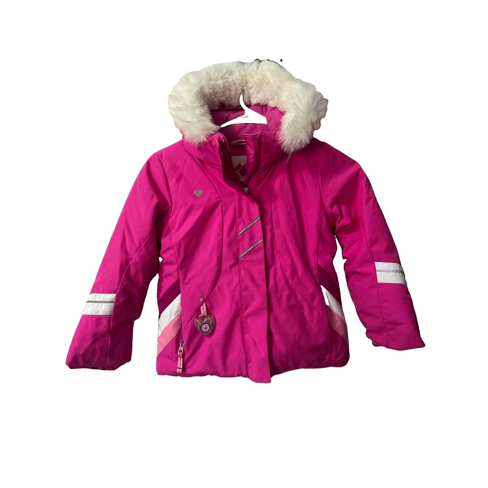 Obermeyer Pink Snow Ski Jacket w Removable Hood Girl's Size 5